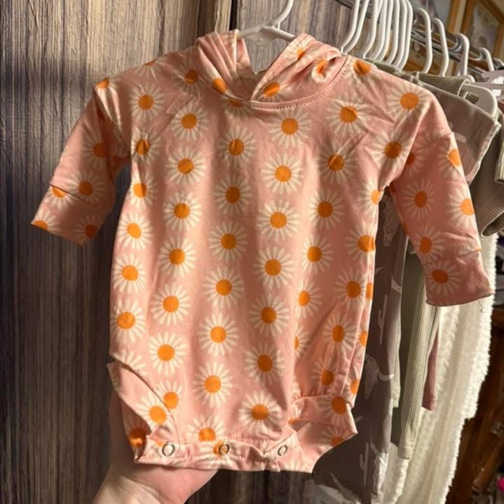 Sunflower Print Kids Romper